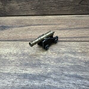 Vintage Penncraft Cast Iron Civil War Cannon Brass and Black‎